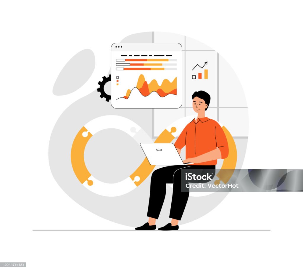 Working Devops Developer Devops Developer Concept Programmer Working On Software Development ...