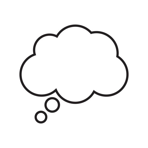 Think bubble icon. Think or speech bubble line vector icon. Think bubble icon. Think or speech bubble line vector icon. thinking bubble cartoons stock illustrations