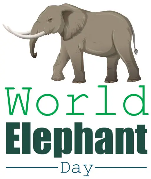 Vector illustration of Illustration honoring global elephant conservation efforts