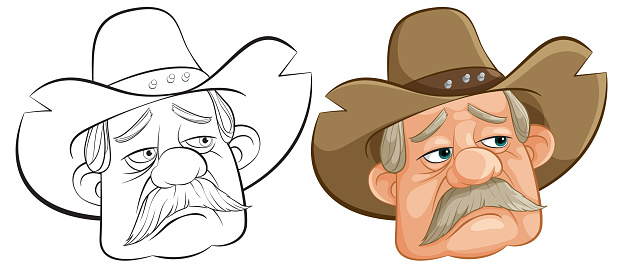 Vector illustration of a cartoon cowboy character