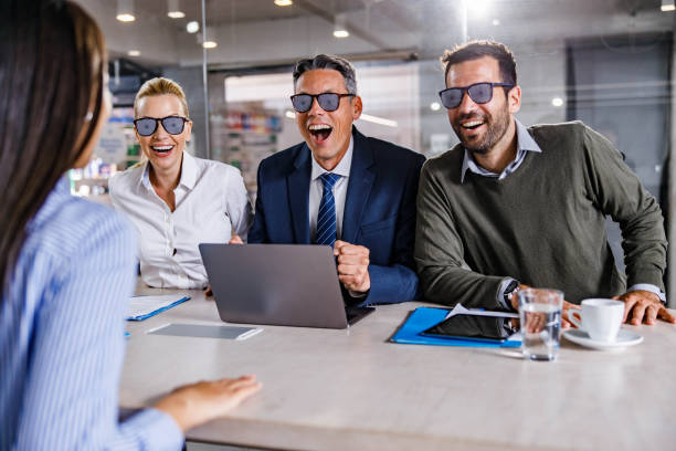 istock Controlled human resource team under the influence on a job interview. 2044798213