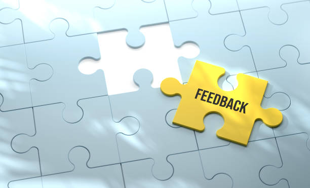 feedback puzzle piece - geri bildirim stok fotoğraflar ve resimler