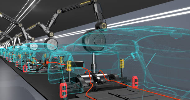 istock Robotic Arms Assembling Electric Cars. Sustainable Energy. 2044810556
