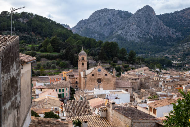 istock Scenic view of Banyola small town between mountains in Mallorca. 2044824134