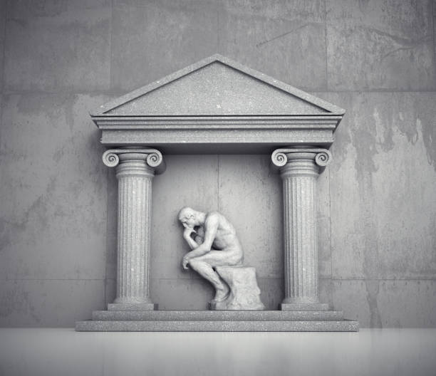 istock Roman structure with the statue of a thinker. 2044846053
