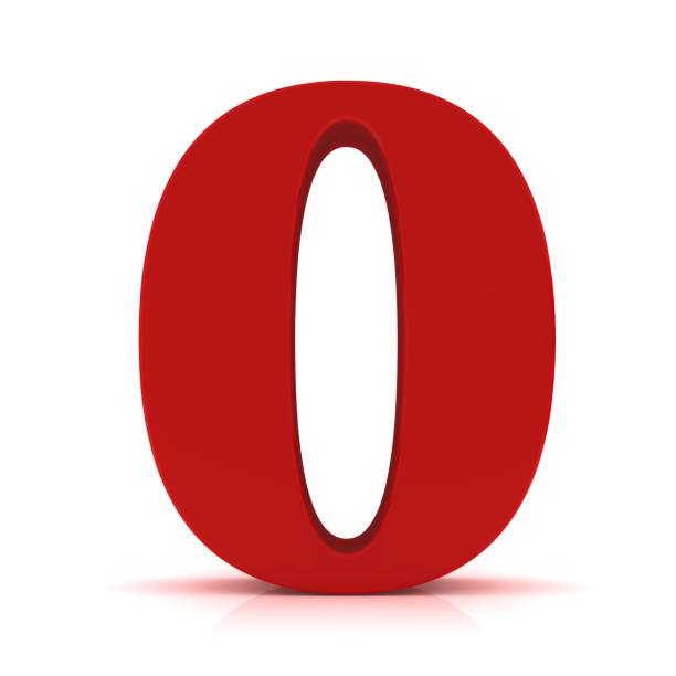 0 zero red number sign numeral 3d rendering graphic illustration isolated on white background high resolution for business and print