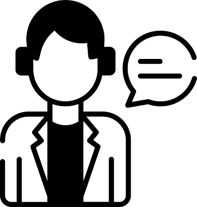 chat man glyph and line vector illustration