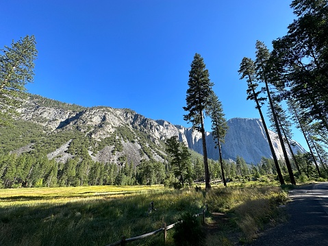 Mirror Lake in Yosemite National Park, California, United States in late summer.