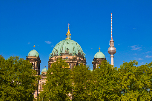 25 October 2019 Vienna, Austria -Wiener Karlskirche / Saint Charles's Church. Many tourists on streets. Art landmark.