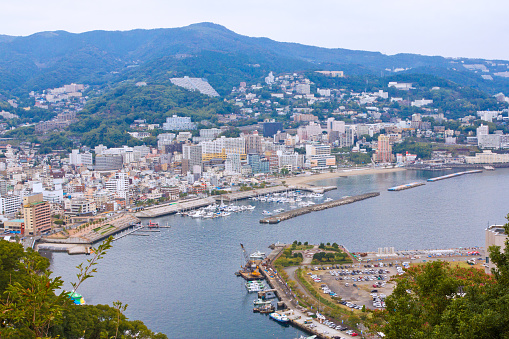 Cityscape of Atami town in Shizuoka prefecture, Chubu, Japan.