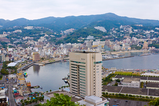 Cityscape of Atami town in Shizuoka prefecture, Chubu, Japan.