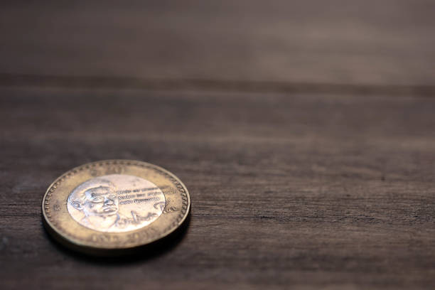 istock Reverse side of the Mexican currency 20 peso coin 2044903266