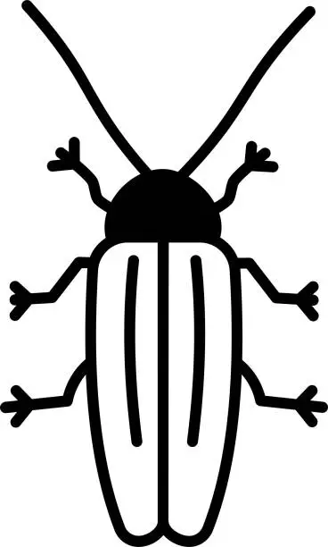 Vector illustration of Titan beetle glyph and line vector illustration