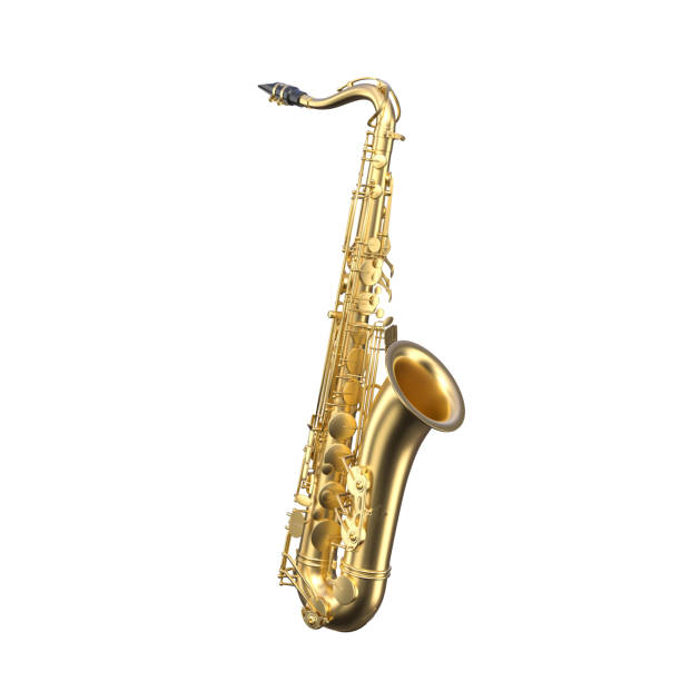 istock Golden saxophone on white background 2044930842