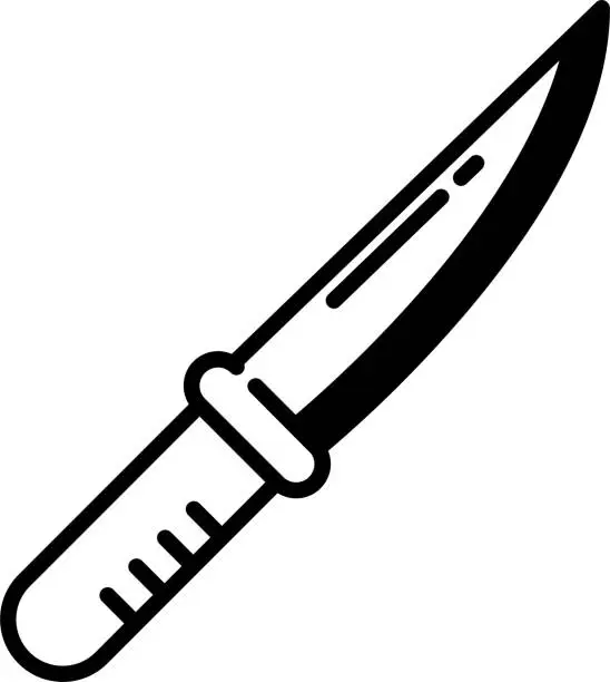 Vector illustration of kitchen Knife glyph and line vector illustration