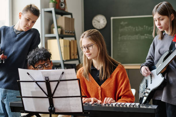 istock Female Music Teacher Playing Synthesizer 2044937253