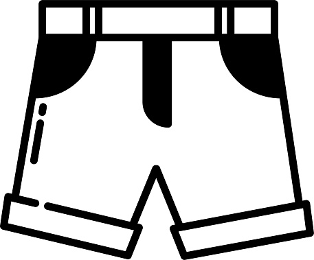Shorts glyph and line vector illustration