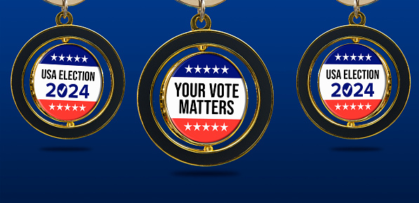 Your vote matters USA election 2024 inside key chains.