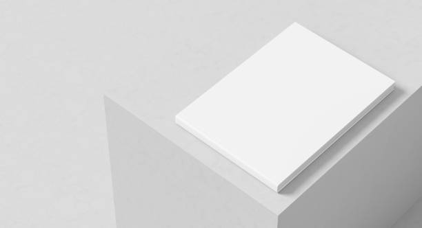 istock Landscape hardcover book mock up isolated on white background.. A4 size book or catalog mock up. 3D illustration. 2045036264