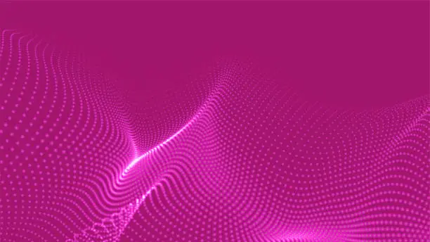 Vector illustration of Abstract digital wave of particles. Futuristic point wave. Technology background vector. 3D