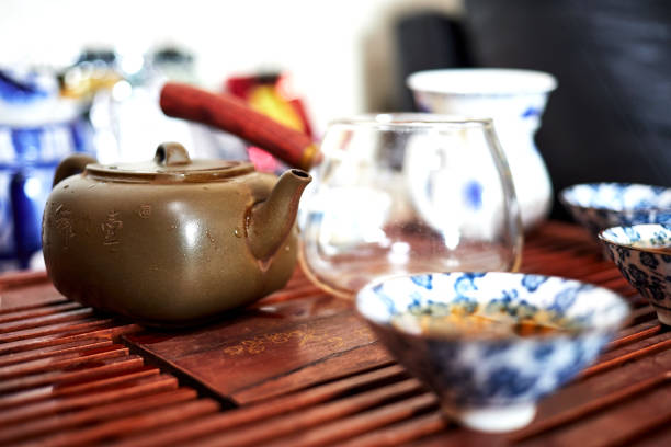 istock teapot and cups for chinese traditional tea 2045116447