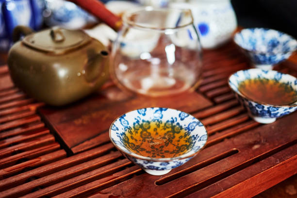 istock teapot and cups for chinese traditional tea 2045117516