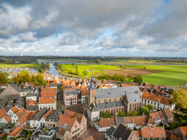 istock Hattem aerial view during a beautiful autumn day 2045125394