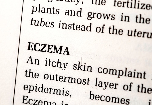 close up photo of the word eczema