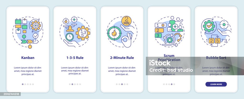Prioritization App Prioritization Tools Onboarding Mobile App Screen Stock Illustration ...