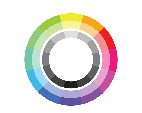 Multicolor Circle Palette twelve part. Creative Design and Visual Blending template