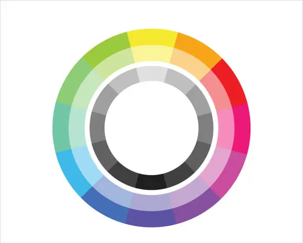 Vector illustration of Multicolor Circle Palette twelve part. Creative Design and Visual Blending template