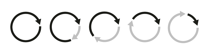 Circle arrows vector set. Sign of synchronize and connection.