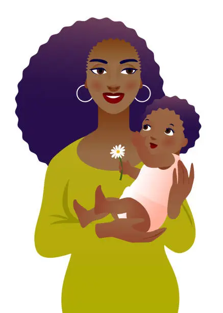 Vector illustration of Mother holding a baby