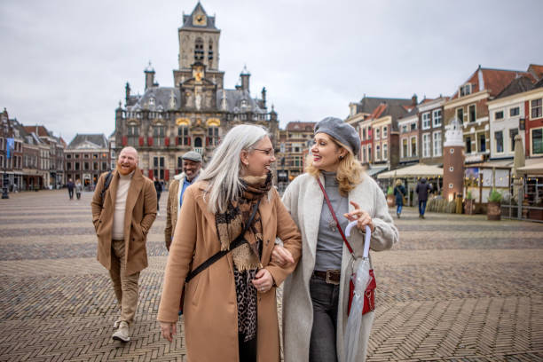 istock Two middle aged diverse couples on staycation in Delft 2045181605