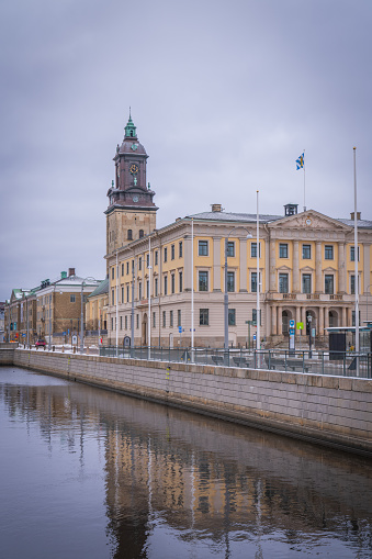 12/02/2024 - Nordstaden, Goteborg, Västra Götaland, Sweden - Town Hall and monument on Gustav Adolfs Torg, Goteborg