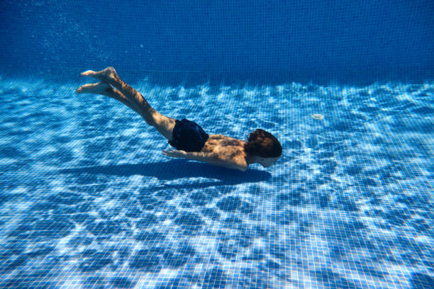 istock Child swimming in blue pool 2045200854