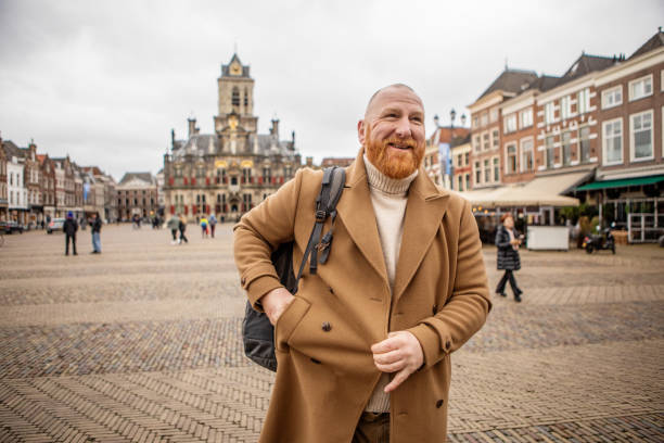istock Middle aged redhead man on staycation in Delft 2045201417