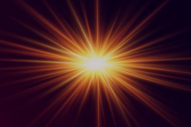 istock Flash of a golden star. Light effect of lines and glare. 2045201421