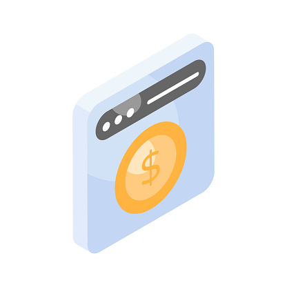 Get this amazing icon of website monetization in isometric style