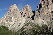Photo of mountains on a Passo Sella in Dolomites