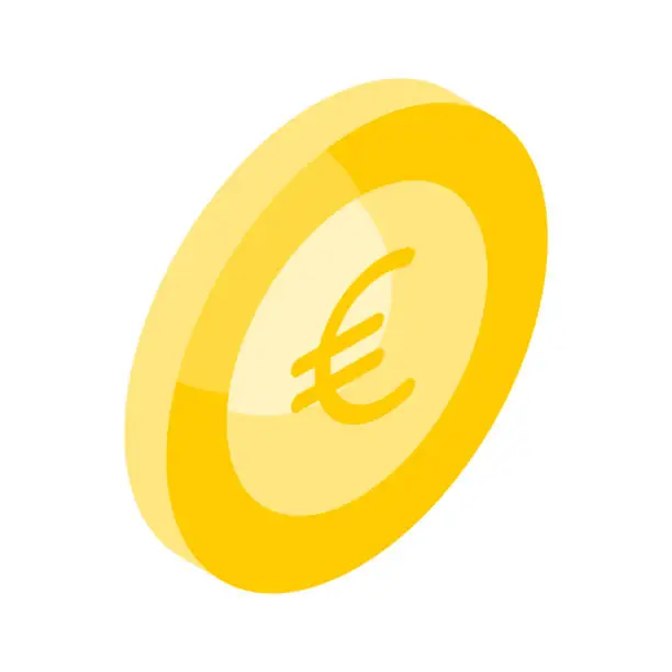 Vector illustration of An amazing vector of euro coin in trendy isometric style, ready for premium use.