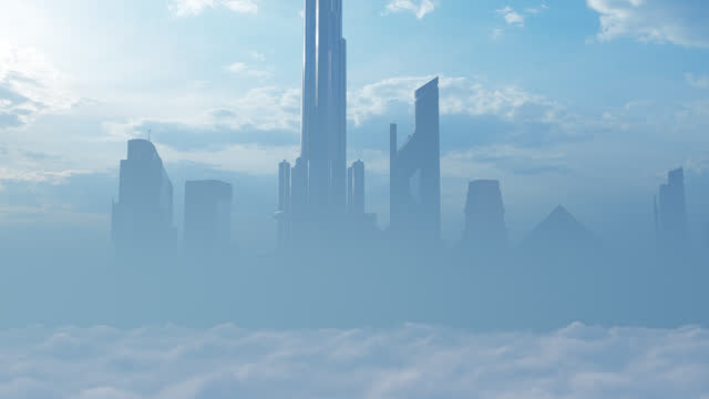 Futuristic city skyline