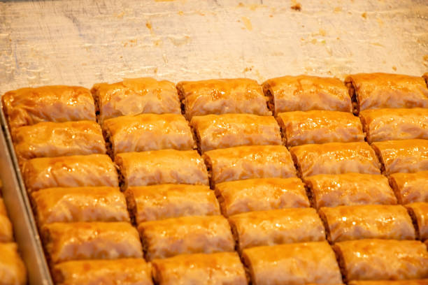istock Traditional, delicious Turkish Square baklava. Turkish dessert 2045266149