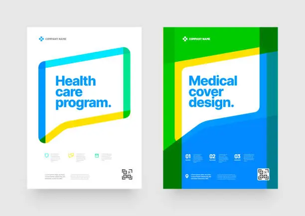 Vector illustration of Medical program cover design with message.