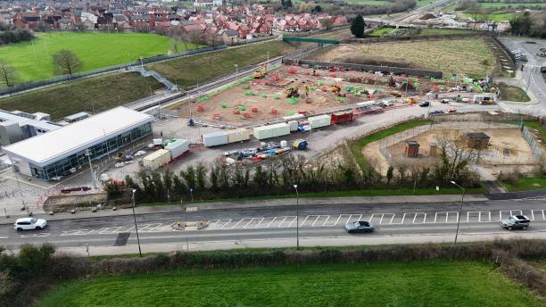 istock an aerial view of a building site, which is under construction 2045277509