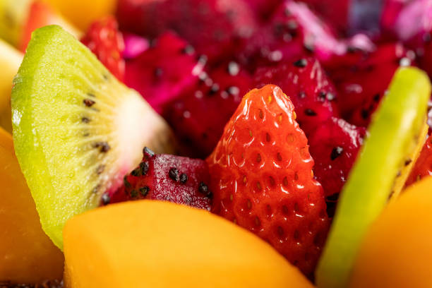 A fruit platter consisting of a variety of fresh fruits