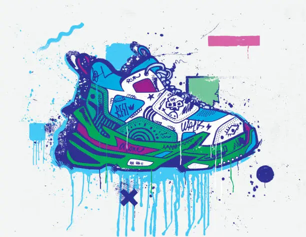 Vector illustration of Sneaker Pop Art