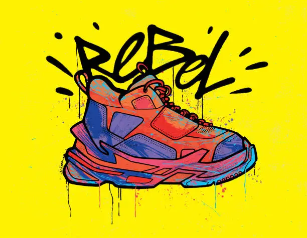 Vector illustration of Sneaker Pop Art