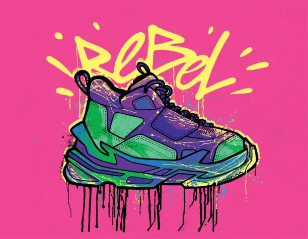 Vector illustration of Sneaker Pop Art