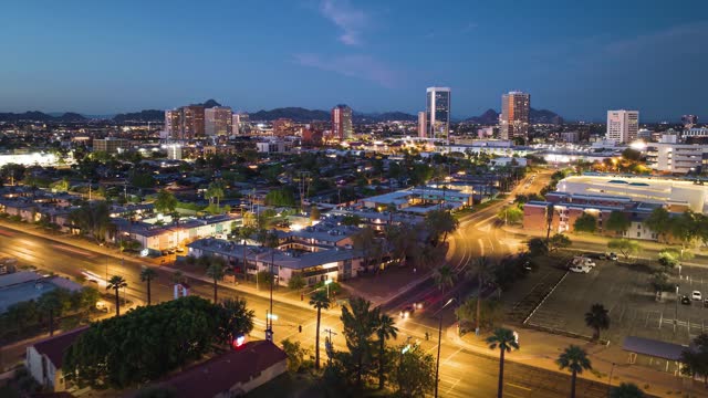 Phoenix, Arizona - Downtown Night Drone Timelapse